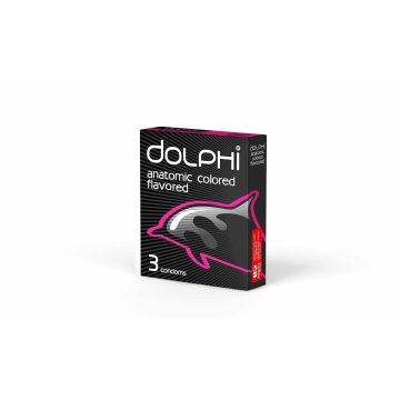 Kondómy dolphi Anatomic colored flavored 12 kusov