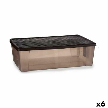 Nádoba na uskladnenie s vrchnákom Stefanplast Elegance Gaštanová Plastické 30 L 38,5 x 17 x 59,5 cm 