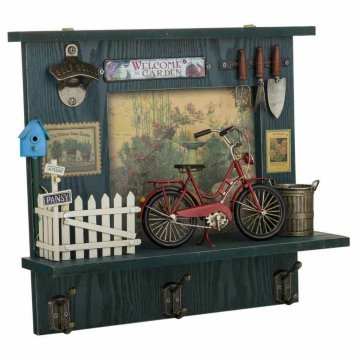 nástenný vešiak Alexandra House Living Kov Drevo MDF Bicykel 11 x 37 x 42 cm Obchod