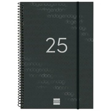 Agenda Finocam YEAR Čierna 16,5 x 24,2 cm 2025