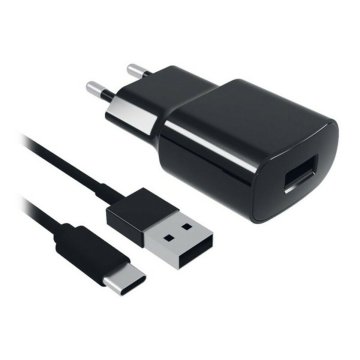 Nabíjačka do zástrčky v stene + kábel USB C Contact 8427542980744 2A Čierna