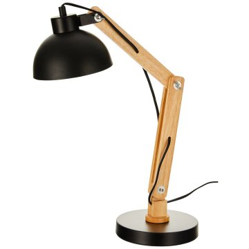 Flexo/Stolná lampa EDM Čierna Drevo Kov 60 W E27 Ø 16 x 53 cm