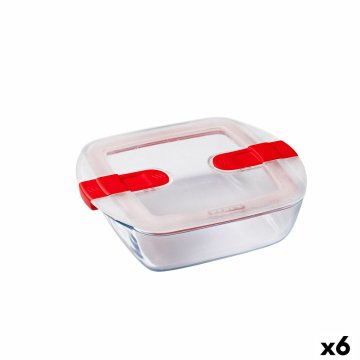 Tepelný obedár Pyrex Cook&heat 1 L 20 x 17 x 6 cm Červená Sklo (6 kusov)