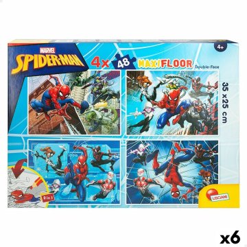 Detské puzzle Spider-Man Obojstranný 4 v 1 48 Kusy 35 x 1,5 x 25 cm (6 kusov)