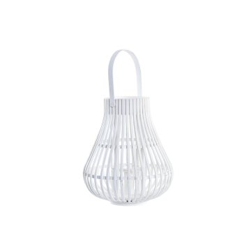 Lampa DKD Home Decor Biela Viacfarebná Kov Bambus Sklo Mestská 30 x 40 cm 29 x 29 x 34 cm