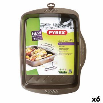 Obdĺžniková forma Pyrex Asimetria Čierna Kov 35 x 27 cm Obdĺžnikový (6 kusov)