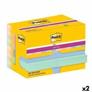 Samolepiace bločky Post-it Super Sticky Viacfarebná 12 Kusy 47,6 x 47,6 mm (2 kusov)