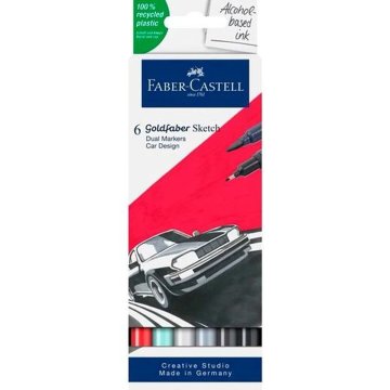 Sada fixiek Faber-Castell Goldfaber Sketch - Car Design Dve 6 Kusy