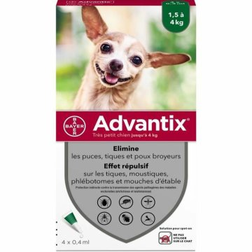 Proti parazitom Advantix pes 1,5-4 Kg 4 kusov