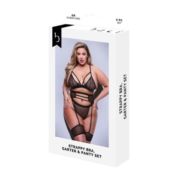 Sada spodného prádla Baci Lingerie Čierna 3 Kusy (Queen)