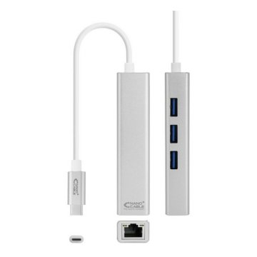 Gigabit Ethernet adaptér do USB 3.0 s prídavným USB vstupom NANOCABLE 10.03.0404