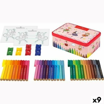 Sada fixiek Faber-Castell Connector Kovová škatuľa Balerína Viacfarebná (9 kusov)