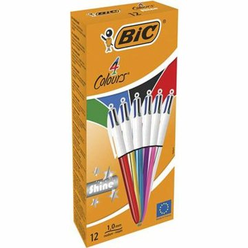 Sada pier Bic Shine Silver Biela Viacfarebná (12 Kusy)