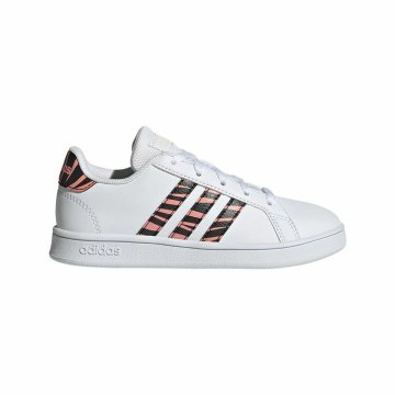 Detské športové topánky Adidas Grand Court Print Biela