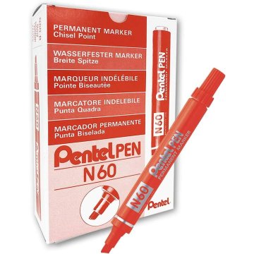 Permanentná fixka Pentel N60 Červená 12 Kusy