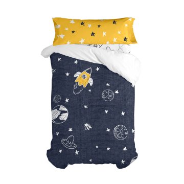 Sada poťahov na periny HappyFriday Mr Fox Starspace Viacfarebná 105 cm posteľ 2 Kusy