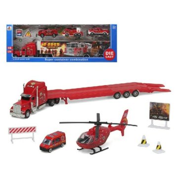 Playset Super Container Fire 39 x 14 cm Kamión na prepravu áut