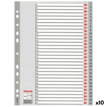 Oddeľovače Esselte 1-31 Číslovaný Sivá A4 31 Listy (10 kusov)