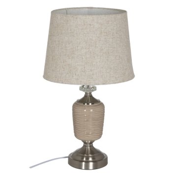 Stolná lampa Béžová Striebristý Kov Sklo 10 W 220 V 31,5 x 31,5 x 54 cm