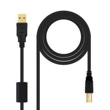 Kábel USB 2.0 A na USB B NANOCABLE 10.01.1202 Čierna 2 m