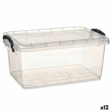 Nádoba na uskladnenie s vrchnákom Transparentná Plastické 8,5 L 23,5 x 15,5 x 37 cm (12 kusov)