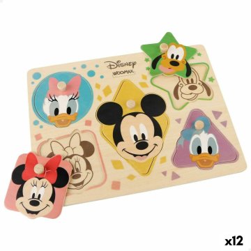 Detské drevené puzzle Disney + 2 rokov 5 Kusy (12 kusov)