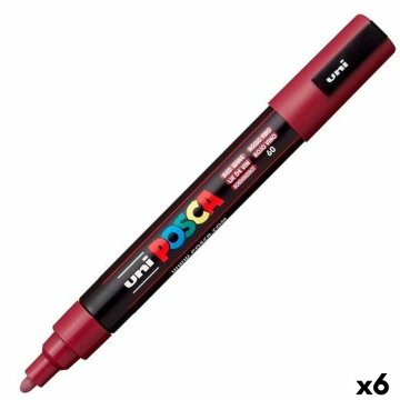 Fixka akrylickej farby POSCA PC-3M Červené víno 0,9-1,3 mm (6 kusov)