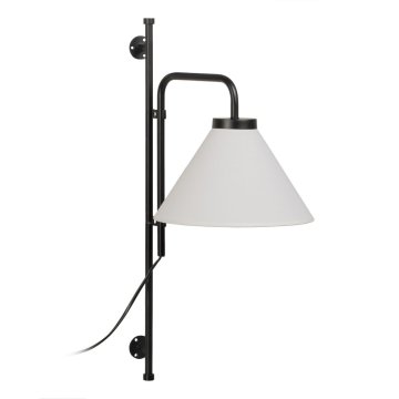 Nástenná lampa 25 x 37 x 60 cm Syntetické Tkaniny Čierna Kov Moderný