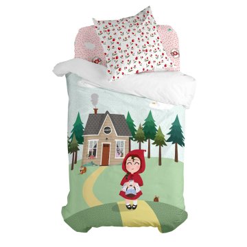 Sada poťahov na periny HappyFriday Mr Fox Red riding hood Viacfarebná 80 cm posteľ 2 Kusy