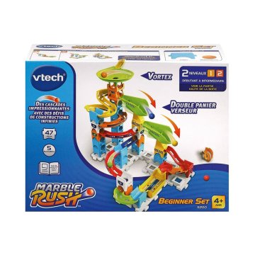 Sada guličiek Vtech Marble Rush Marble Run - Beginner Set Okruh + 4 rokov Dráha s Rampami 47 Kusy