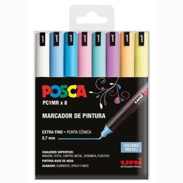 Fixka akrylickej farby POSCA PC-1MR/8C Koláč 0,7 mm 8 Kusy