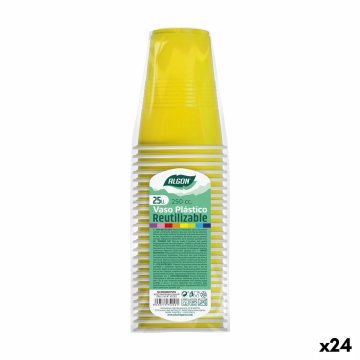 Sada znovu použiteľných pohárov Algon Žltá 24 kusov 250 ml (25 Kusy)