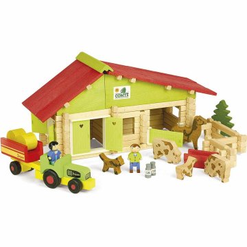 Pohyblivé figúrky Jeujura Wooden Farm 140 Kusy Playset