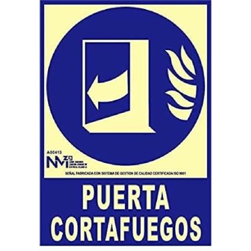 Etiketa Normaluz Puerta cortafuegos cerrar después de utilizar PVC (21 x 30 cm)