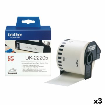 Nekonečná papierová rolka Brother DK-22205 Čierna/Biela (3 kusov)