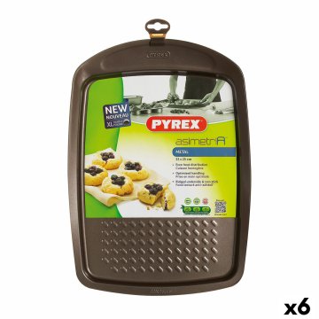 Forma na pečenie Pyrex Asimetria Obdĺžnikový Čierna Kov 33 x 25 cm (6 kusov)