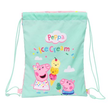 Batoh so šnúrkami Peppa Pig Ice cream Ružová Mätová 26 x 34 x 1 cm