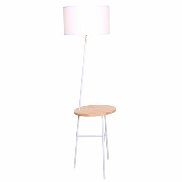 Stojaca lampa DKD Home Decor Biela Gaštanová Polyester Kov Borovica (40 x 65 x 152 cm)