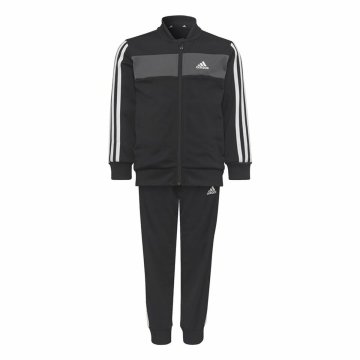 Detská tepláková súprava Adidas Essentials Shiny 3 Stripes Čierna