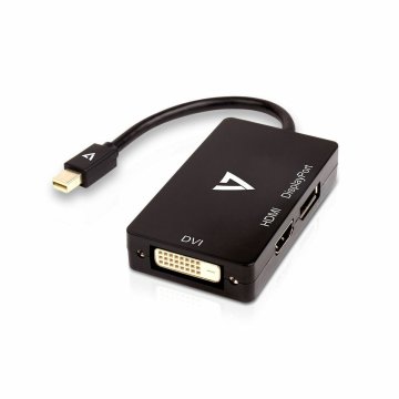 Mini Adaptér DisplayPort na VGA/DVI/HDMI V7 V7MDP-DPDVIHDMI-1E Čierna