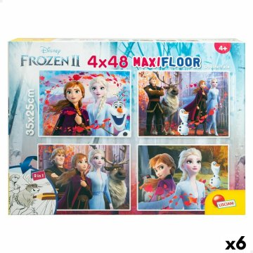 Detské puzzle Frozen Obojstranný 4 v 1 48 Kusy 35 x 1,5 x 25 cm (6 kusov)