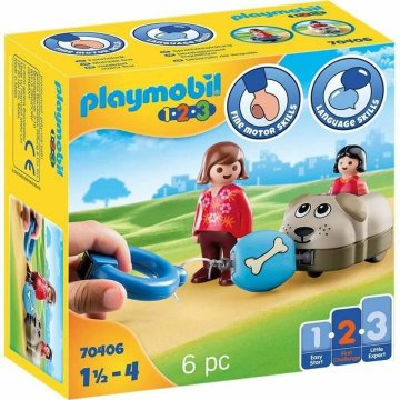 Playset Playmobil 1.2.3 pes Chlapci 70406 (6 pcs)