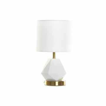 Stolná lampa DKD Home Decor Biela Polyester Kov Keramický 220 V Zlatá 50 W (20 x 20 x 37 cm)