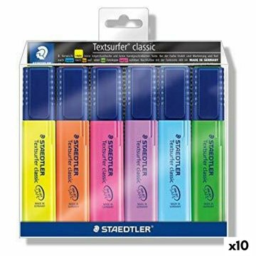 Sada fluorescenčných zvýrazňovačov Staedtler Textsurfer Classic 6 Kusy (10 kusov)