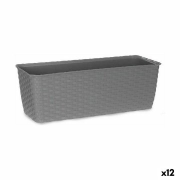 Kvetináč na okno Stefanplast Sivá Plastické 15,5 x 13,5 x 39 cm (12 kusov)