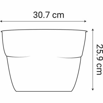 Kvetináč EDA 77,3 x 30,7 x 25,9 cm Antracit Tmavo-sivá Plastické Ovál Moderný