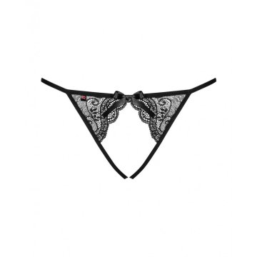 Nohavičky Obsessive Miamor crotchless panties L/XL Čierna Čipka