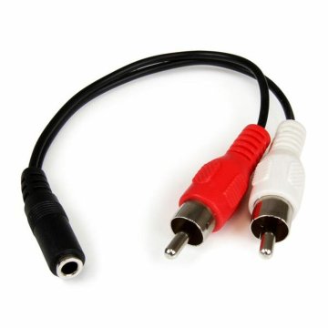 Kábel Audio Jack (3,5 mm) na 2 RCA Startech MUFMRCA Čierna 0,15 m