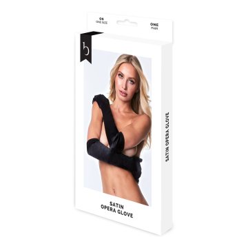 Rukavice Baci Lingerie Satin Opera Čierna