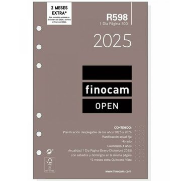 Náhradná strana pre agendu Finocam OPEN R598 500 2025 11,7 x 18,1 cm